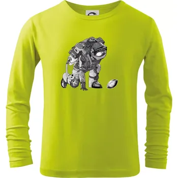 Dětská móda Americký fotbal astronaut - Triko dětské Long Sleeve - 146 cm/10 let ( Limetková )