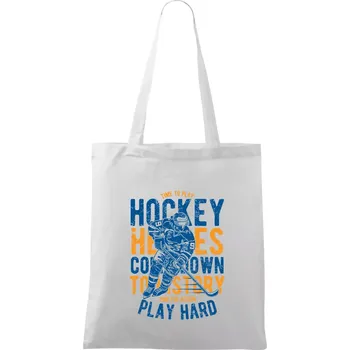 Time To Play Hockey - Taška bavlněná - 42 x 38 cm ( Bílá )