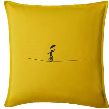 Polštář Jednokolka akrobat - Polštář 50x50 - 50x50 - Pouze potah ( Žlutá )