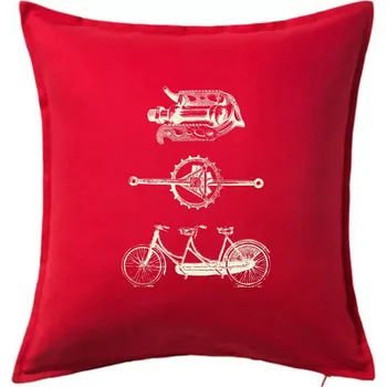 Polštář Cycling vintage - Polštář 50x50 - 50x50 - Včetně výplně ( Červená )