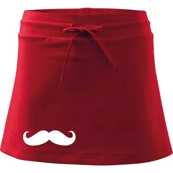 Dámská sukně Mustache - knírek - Sportovní sukně - two in one - M ( Červená )