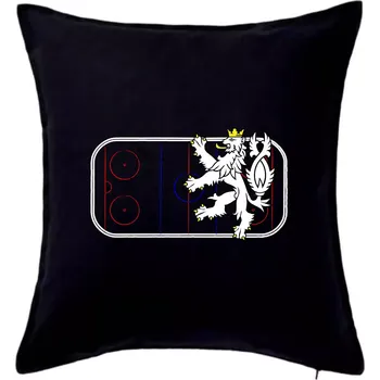 Polštář Lev na hrací ploše - Polštář 50x50 - 50x50 - Pouze potah ( Černá )