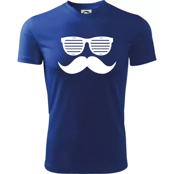 Chlapecké tričko Mustache brýle - Dětské triko sportovní (dresovina) - 122 cm/6 let ( Královská modrá )