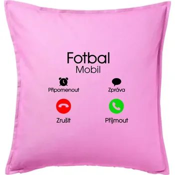 Polštář Fotbal volá - Polštář 50x50 - 50x50 - Pouze potah ( Růžová )
