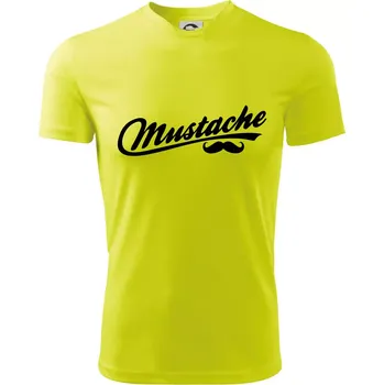 Mustache - nápis - Dětské triko sportovní (dresovina) - 146 cm/10 let ( Neonově žlutá )