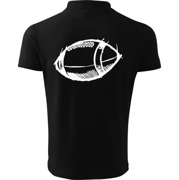 Pánská košile Americký fotbal míč skica - Polokošile pánská Pique Polo 203 - 5XL ( Černá )