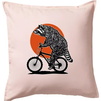 Polštář MTB mýval - Polštář 50x50 - 50x50 - Pouze potah ( Světle růžová )