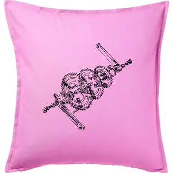 Polštář Cyklo rozkres převody - Polštář 50x50 - 50x50 - Pouze potah ( Růžová )
