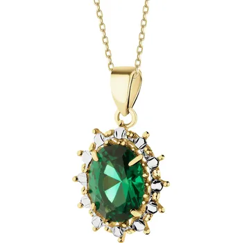 Přívěsek Rhodiované Žluté Zlato Přívěsek s Nano Kámen - AP541-9978