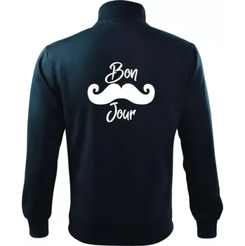 Pánská mikina Mustache Bon Jour - Mikina bez kapuce Adventure - 3XL ( Námořní modrá (velmi tmavá - téměř černá) )
