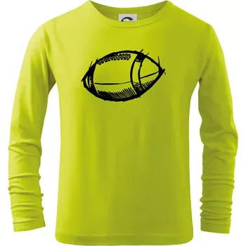 Dětská móda Americký fotbal míč skica - Triko dětské Long Sleeve - 104-110cm / 3-4 roky ( Limetková )
