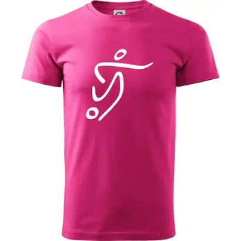 Pánské tričko Fotbalista silueta - Klasické pánské triko vyšší gramáže - XS ( Purpurová )