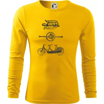 Pánské oblečení Cycling vintage - Triko s dlouhým rukávem FIT-T long sleeve - S ( Žlutá )