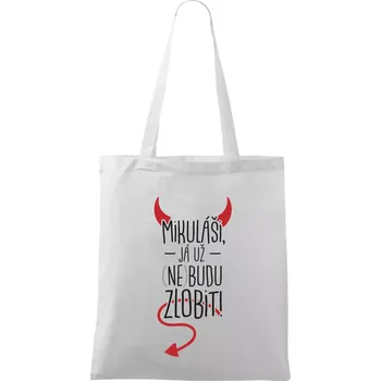 Mikuláši, já už nebudu zlobit! - Taška bavlněná - 42 x 38 cm ( Bílá )