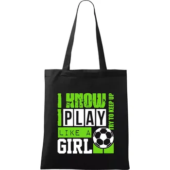 Nákupní taška Play girl - Taška bavlněná - 42 x 38 cm ( Černá )