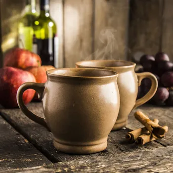 Kameninové hrnky na svařené víno s uchem KERA CERAMIKA ORAWA béžové 200 ml 2 ks