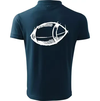 Pánská košile Americký fotbal míč skica - Polokošile pánská Pique Polo 203 - 2XL ( Námořní modrá (velmi tmavá - téměř černá) )