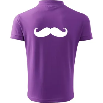 Pánská košile Mustache - knírek - Polokošile pánská Pique Polo 203 - 5XL ( Fialová )