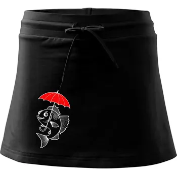 Dámská sukně Ryba s deštníkem - Sportovní sukně - two in one - XL ( Černá )