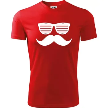 Chlapecké tričko Mustache brýle - Dětské triko sportovní (dresovina) - 146 cm/10 let ( Červená )