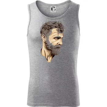 Mustache man - Tílko pánské Core - XL ( Tmavě šedý melír )