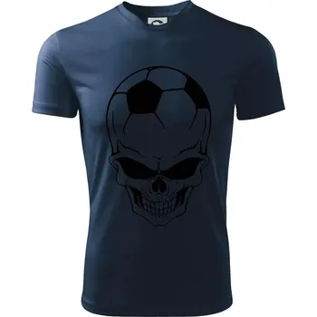 Chlapecké tričko Fotbal lebka míč - Dětské triko sportovní (dresovina) - 134 cm/8 let ( Námořní modrá (velmi tmavá - téměř černá) )