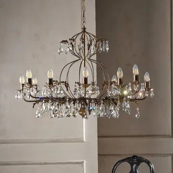 Lampička ONLI Lustr Teresa, 12 žárovek, bronzová, křišťál bronzová, čirá 12 x 6 W LED - Doprava zdarma