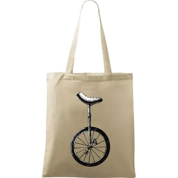 Nákupní taška jednokolka kreslená - Taška bavlněná - 42 x 38 cm ( Naturální )