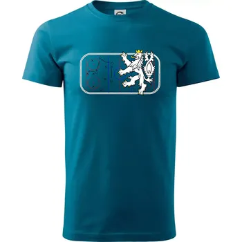 Lev na hrací ploše - Klasické pánské triko vyšší gramáže - S ( Petrolejová )