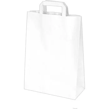 Papírové tašky (PAP) 22x10x28cm bílé [50 ks]