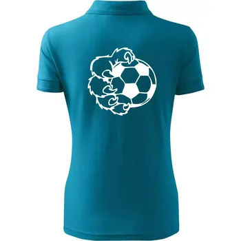 Medvědí tlapa fotbal - Polokošile dámská Pique Polo - 2XL ( Tmavý tyrkys )