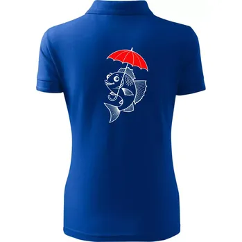 Ryba s deštníkem - Polokošile dámská Pique Polo - 2XL ( Královská modrá )