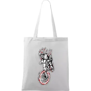 Kostra downhill - Taška bavlněná - 42 x 38 cm ( Bílá )