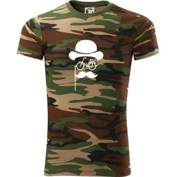 Pánské tričko Mustache kolo - Army CAMOUFLAGE - 2XL ( Hnědý maskáč )