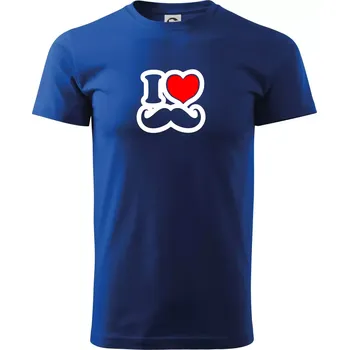 i love mustache - obrys - Triko extra velké (5-8XL) - 7XL ( Královská modrá )