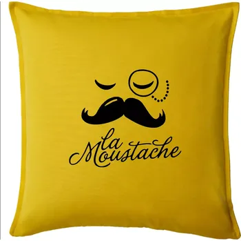 Polštář La Mustache - Polštář 50x50 - 50x50 - Pouze potah ( Žlutá )