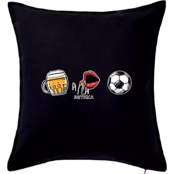 Polštář Hattrick fotbal - Polštář 50x50 - 50x50 - Pouze potah ( Černá )