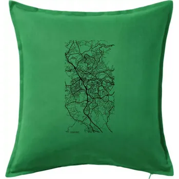 Polštář Černobílá mapa Liberec - Polštář 50x50 - 50x50 - Pouze potah ( Středně zelená )