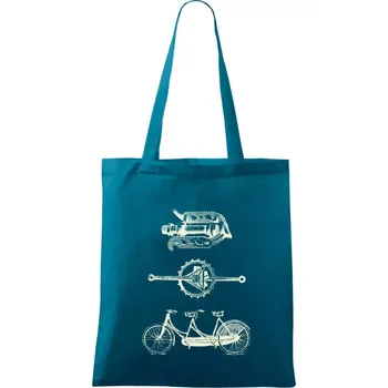 Cycling vintage - Taška bavlněná - 42 x 38 cm ( Petrolejová )