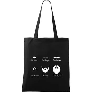 Nákupní taška Types of men - Mustache - knírek - Taška bavlněná - 42 x 38 cm ( Černá )