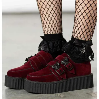 Dámské lodičky boty s klínem - Crimson - KILLSTAR - KSRA005119