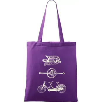 Cycling vintage - Taška bavlněná - 42 x 38 cm ( Fialová )