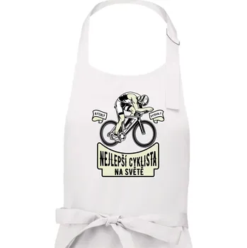 Kuchyňská zástěra Nejlepší cyklista na světě - Pánská zástěra na vaření - Univerzální velikost ( Bílá )