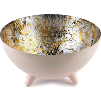 Kovová, ozdobná miska MONDEX ANISHA PINK L RŮŽOVÁ 26 cm