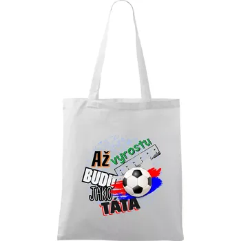 Nákupní taška Až vyrostu budu jako táta - fotbalista - Taška bavlněná - 42 x 38 cm ( Bílá )