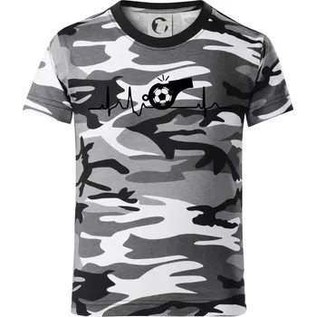 Chlapecké tričko EKG fotbal rozhodčí a píšťalka - Dětské maskáčové triko - 122 cm/6 let ( Šedý maskáč )