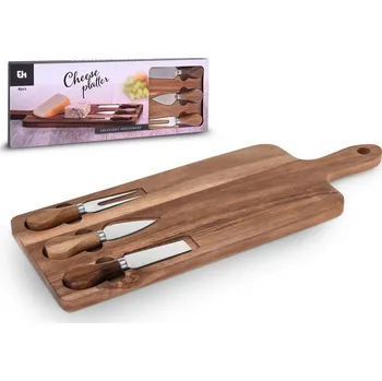 Kuchyňské prkénko Bambusové prkénko na sýr a svačinu s příslušenstvím