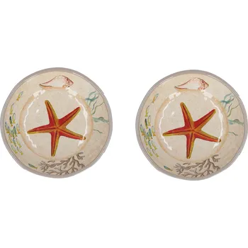 Talíř Hluboké jídelní talíře z melaminu ROSE TULIPANI SEA LIFE 19,5 cm 2 ks.