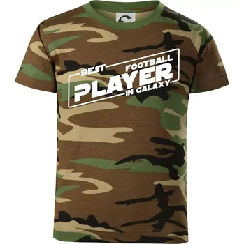 Chlapecké tričko Best football player in galaxy - Dětské maskáčové triko - 104-110cm / 3-4 roky ( Hnědý maskáč )