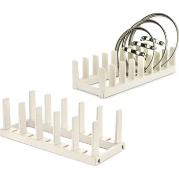 TESCOMA Flexi Space 37 x 15 cm 2 ks bílá - plastové stojany na víka a pánve